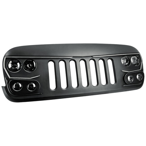 Grille Assembly - Vector Pro Series - 1500 LED - 5600 Lumen Low - 7200 Lumen High - Turn Signal - Warning Lights - Plug and Play - Jeep Wrangler JK 2007-17 - Kit