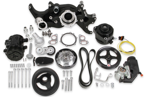 Pulley Kit - 6-Rib Serpentine - Cast Aluminum - Black - GM LS-Series - Kit Pulley Kit - 6-Rib Serpentine - Cast Aluminum - Black - GM LS-Series - Kit