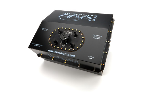 Fuel Cell - Ultimate Dirt Late Model - 28 gal - 23.5 in Wide x 20 in Deep - 20 in Tall - 10 AN Male Outlet - 8 AN Male Return - 6 AN Male Vent - Aluminum - Black Powder Coat - Each