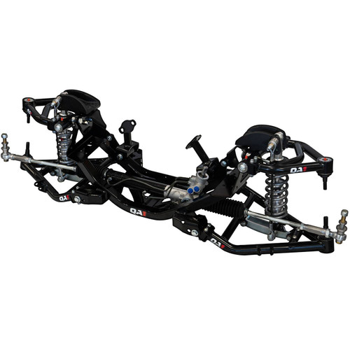 Front Suspension Kit - Double Adjustable - 650 lb/in Spring Rate - Brackets / Control Arms / Steering Rack / Shocks / Springs / Hardware - Steel - Black Powder Coat C10 - GM Fullsize Truck 1963-87 - Kit