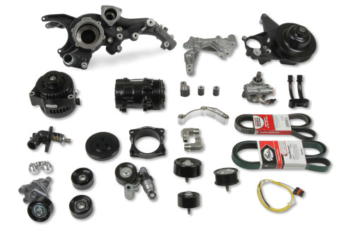 Pulley Kit - 6-Rib Serpentine - Steel - Black Paint - GM GenV LT-Series - Kit Pulley Kit - 6-Rib Serpentine - Steel - Black Paint - GM GenV LT-Series - Kit