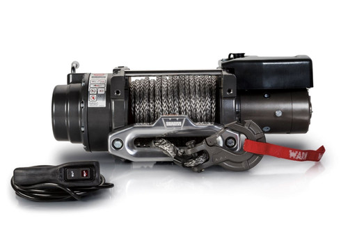 Winch - 16.5ti-S - 16500 lb Capacity - Hawse Fairlead - 12 ft Remote - 3/8 in x 80 ft Synthetic Rope - 12V - Kit
