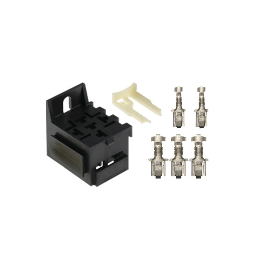 Relay Holder - Crimp Terminals Included - Plastic - Black - Each