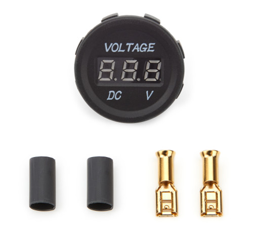 Voltmeter - 8-18V - Electric - 1-3/8 in Diameter - Black Face - Each