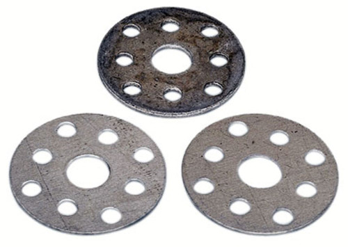 Water Pump Pulley Shim - 0.063 in and 0.125 in Thick - 5/8 in and 3/4 in Shaft - Aluminum - Natural - Ford / GM Water Pumps - Set of 3