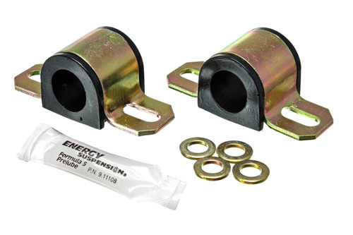 Sway Bar Bushing - Hyper-Flex - Non-Greasable - 0.875 in Bar - Bracket - Polyurethane / Steel - Black / Cadmium - Universal - Pair