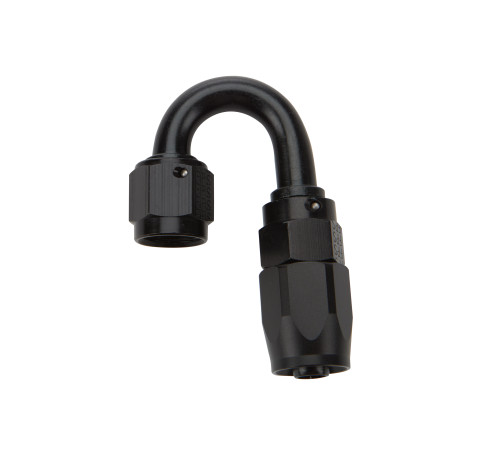 Fitting - Hose End - 180 Degree - 6 AN Hose to 6 AN Female Swivel - Aluminum - Black Anodized - Each