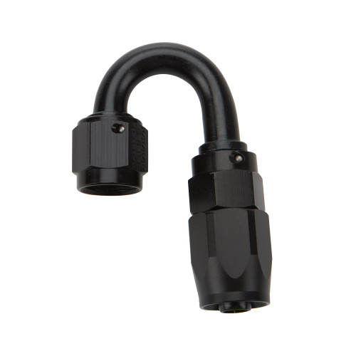 Fitting - Hose End - 180 Degree - 12 AN Hose to 12 AN Female Swivel - Aluminum - Black Anodized - Each