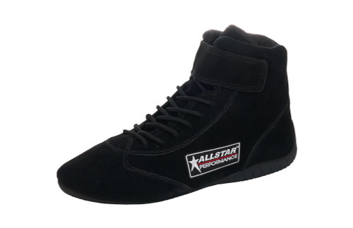 Driving Shoe - Mid-Top - SFI 3.3/5 - Suede Outer - Fire Retardant Cotton Inner - Black - Size 10 - Pair