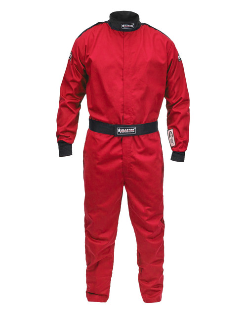 Driving Suit - 1-Piece - SFI 3.2A/1 - Single Layer - Fire Retardant Cotton - Red - 2X-Large - Each