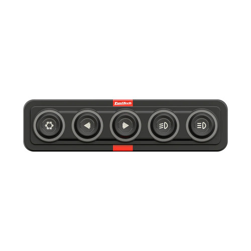 Switch Panel - Mini - Dash Mount - 6.12 x 1.56 in - 5 On/Off Buttons - Backlit - Black - Kit