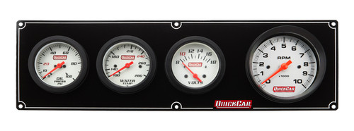 Gauge Panel Assembly - Extreme - Oil Pressure / Water Temperature / Voltmeter / Tachometer - White Face - Warning Light - Kit