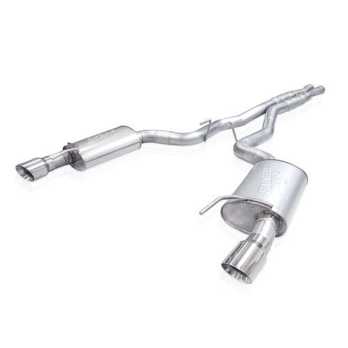 Exhaust System - Redline - Cat-Back - 3 in Diameter - Dual Rear Exit - X-Pipe - Stainless - Natural - Ford Coyote - Ford Mustang 2024 - Kit