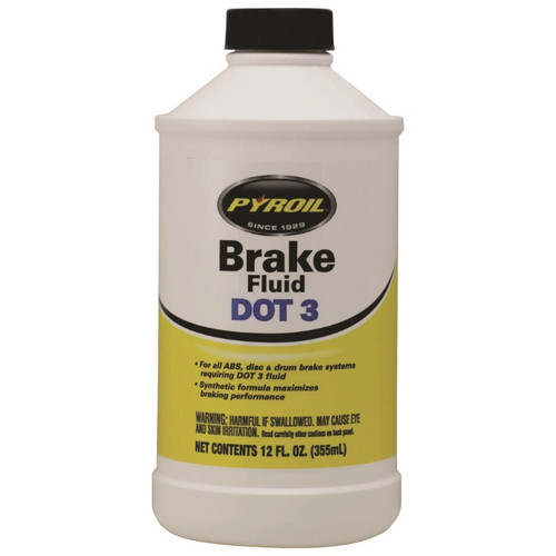 Brake Fluid - Pyroil - DOT 3 - Glycol - 12 oz Bottle - Each
