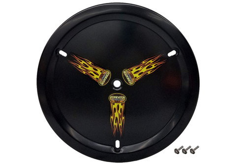 Mud Cover - Bolt-On - Aluminum - Black Powder Coat - 15 in Wheels - Each