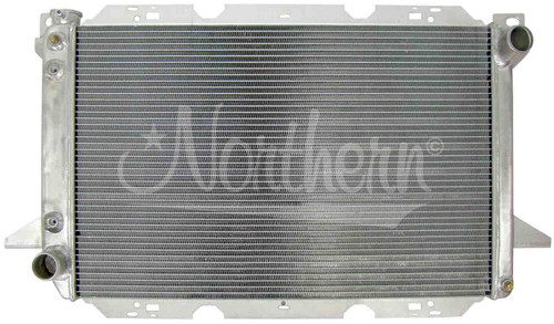 Radiator - Muscle Car - 31.375 in W x 18.5 in H x 3.125 in D - Passenger Side Inlet - Driver Side Outlet - Aluminum - Natural - Ford 1987-95 - Each