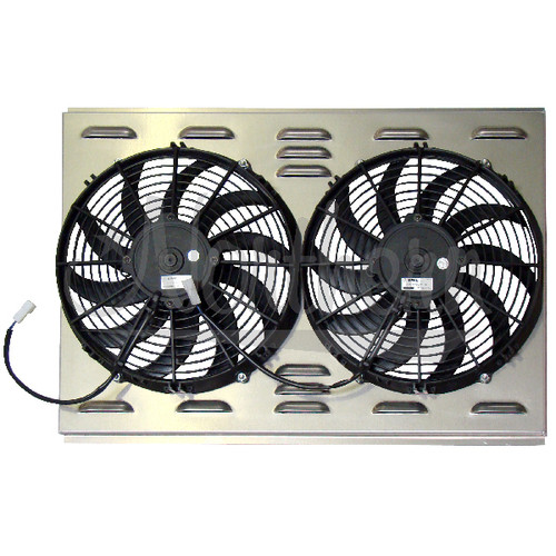 Electric Cooling Fan - 12 in Fans - Curved Blade - 17.375 x 25.75 in - 2.625 in Thick - Aluminum - Natural - Each