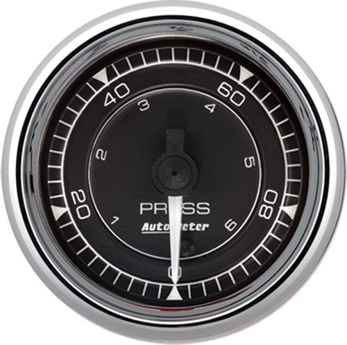 Oil Pressure Gauge - Chrono Series - 0-100 psi - Electric - Full Sweep - 2-1/16 in Diameter - Black Face - Each