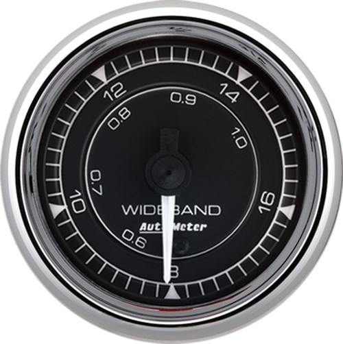 Air-Fuel Ratio Gauge - Chrono Series - Wideband - 8:1-18:1 AFR - Electric - Full Sweep - 2-1/16 in Diameter - Black Face - Each Air-Fuel Ratio Gauge - Chrono Series - Wideband - 8:1-18:1 AFR - Electric - Full Sweep - 2-1/16 in Diameter - Black Face - Each
