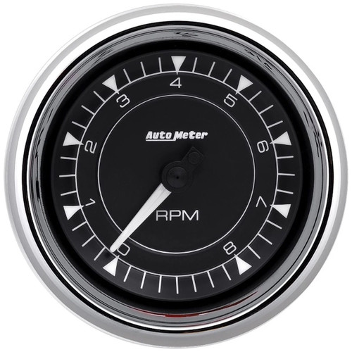Tachometer - Chrono Series - 8000 RPM - Electric - 3-3/8 in Diameter - Dash Mount - Black Face - Each Tachometer - Chrono Series - 8000 RPM - Electric - 3-3/8 in Diameter - Dash Mount - Black Face - Each