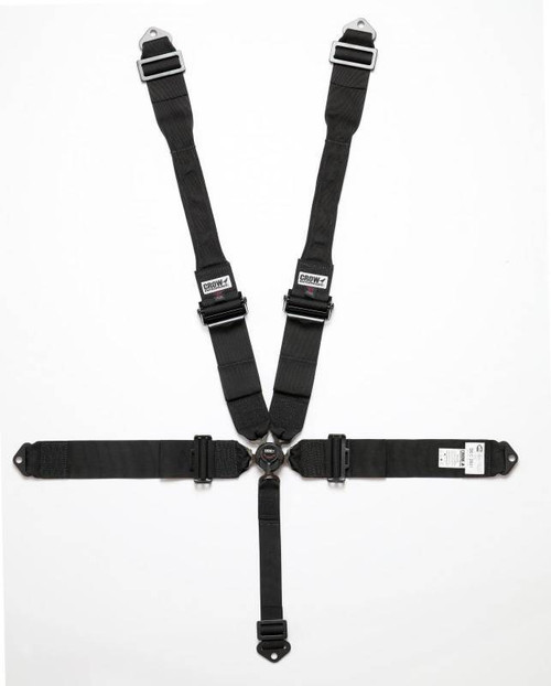 Harness - Kam Lock - 5 Point - SFI 16.1 - 52 in Length - Pull Down Adjust - Bolt In - Individual Harness - Black - Kit