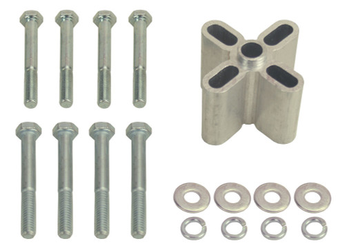 Fan Spacer - 1.75 in Thick - Bushing / Hardware Included - Aluminum - Clear Anodized - Chevy V8 / Ford V8 - Each