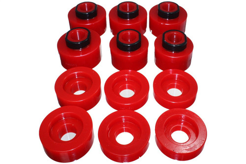 Body Mount Bushing - Hyper-Flex - Polyurethane - Red - Super Duty - Super Cab - Ford Fullsize Truck 2008-16 - Kit