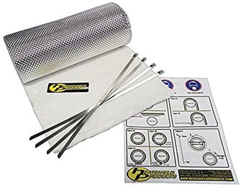 Heat Shield - HeatShield Armor - 1/2 in Thick x 12 in Wide x 5 ft Long - 1800 Degrees - Aluminized Multi-Layer Cloth - Each