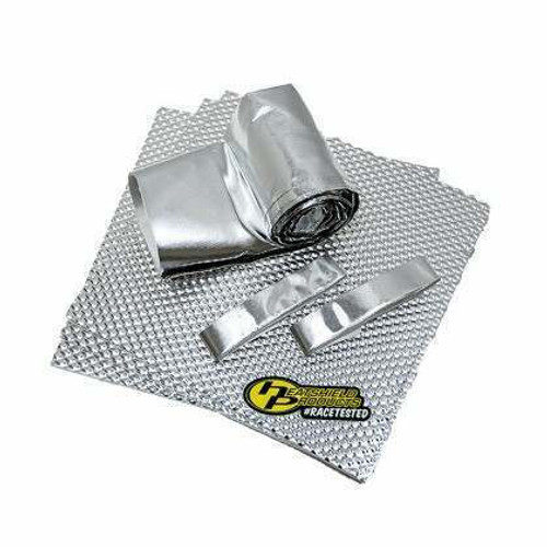 Intake Tube Heat Shield - Heatshield Cool Intake System - 3 ft Long - Hook and Loop Closure - Air Box Shield Included - Aluminized Fiberglass Cloth - 3 in Tubing - Kit