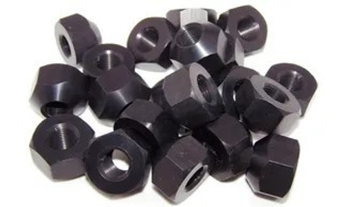 Lug Nut - 1/2-20 in Right Hand Thread - 1 in Hex Head - 45 Degree - Open End - Aluminum - Black Anodized - Set of 20