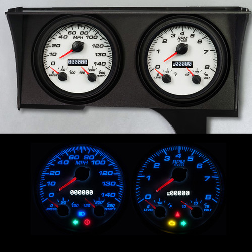 Gauge Kit - Performance II - Analog - Fuel Level / Oil Pressure / Water Temperature / Voltmeter / Tachometer / Speedometer - White Face - GM G-Body 1978-88 - Kit