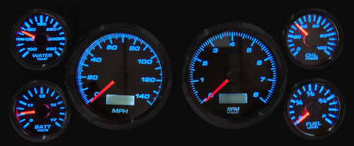 Gauge Kit - Performance II - Analog - Fuel Level / Oil Pressure / Water Temperature / Voltmeter / Tachometer / Speedometer - White Face - GM Fullsize Truck 1988-94 - Kit
