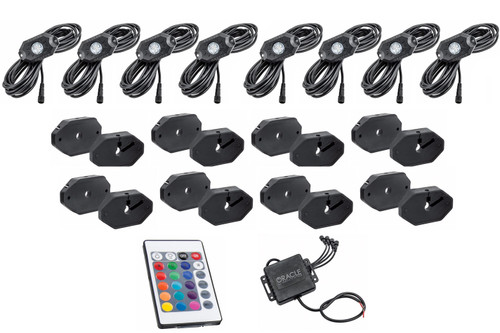 LED Light Assembly - Rock Light Kit - Multi-Color - Bluetooth / RF Control - 8 Piece - Universal - Kit