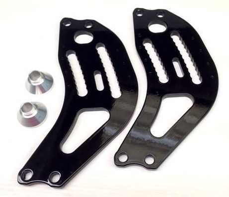 Panhard Bar Bracket - Frame Mount - 3 x 10 x 6 in - Bolt-On - Double Adjustable - Aluminum - Black Powder Coat - Pair