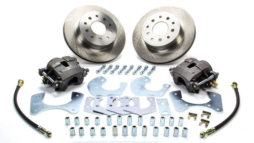 Brake System - Disc Conversion - Rear - 1 Piston Caliper - 11.000 in Plain Rotor - Offset Hat - Iron - Natural - Ford 9 in - Kit