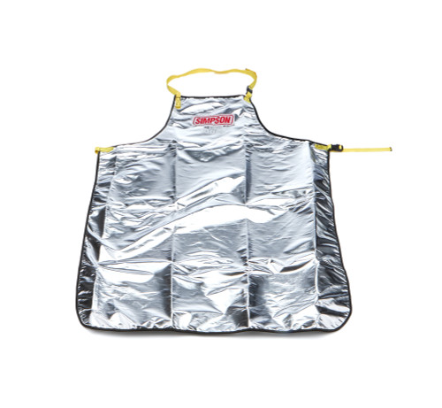 Apron - Fueler - SFI 52.1 - Hook and Loop Straps - Simpson Logo - Fire Retardant Fabric / Aluminized Kevlar - Silver - Each Apron - Fueler - SFI 52.1 - Hook and Loop Straps - Simpson Logo - Fire Retardant Fabric / Aluminized Kevlar - Silver - Each