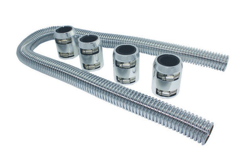 Radiator Hose Kit - 48 in Long - Polished End Caps - Stainless - Chrome - Kit