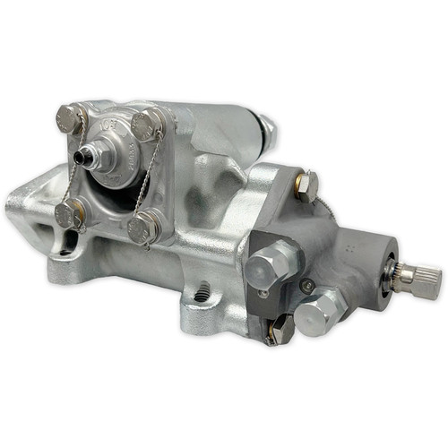 Steering Box - 600 Series - Power - 4-Bolt - 8 to 1 Ratio - 0.235 in Valve - Iron - Natural - Universal - Each