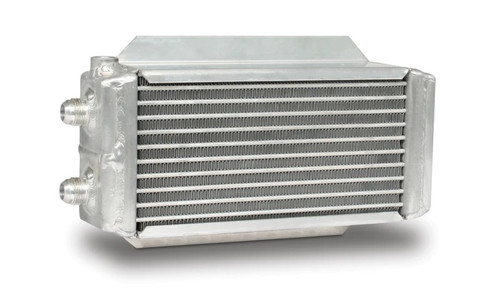 Fluid Cooler - 15.25 x 8.563 x 3.5 in - Plate and Fin Type - 12 AN Male Inlet / Outlet - Deck Mount - Dual Pass - Aluminum - Natural - Universal - Each