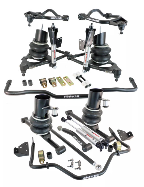 Air Suspension System - HQ Series - Front / Rear - Shocks / Control Arms / Sway Bars / Bushings / Hardware Included - Steel - Black Powder Coat - GM B-Body 1959-64 - Kit