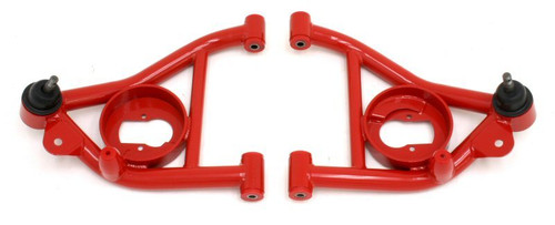 Control Arm - Tubular - Lower - Polyurethane Bushings - Steel - Red Powder Coat - GM G-Body 1978-87 - Pair