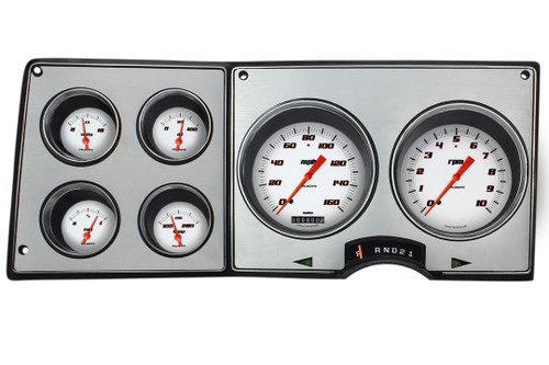Gauge Kit - Velocity Series - Analog - Fuel Level / Oil Pressure / Speedometer / Voltmeter / Water Temperature / Tachometer - White Face - GM Fullsize SUV / Truck 1973-87 - Kit Gauge Kit - Velocity Series - Analog - Fuel Level / Oil Pressure / Speedometer / Voltmeter / Water Temperature / Tachometer - White Face - GM Fullsize SUV / Truck 1973-87 - Kit
