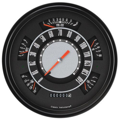 Gauge Kit - Direct-Fit - Analog - Fuel Level / Oil Pressure / Speedometer / Voltmeter / Water Temperature / Tachometer - White Face - Ford Fullsize Truck 1961-66 - Kit Gauge Kit - Direct-Fit - Analog - Fuel Level / Oil Pressure / Speedometer / Voltmeter / Water Temperature / Tachometer - White Face - Ford Fullsize Truck 1961-66 - Kit