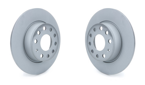 Brake Rotor - Premium - Rear - 10.700 in OD - 10 mm Thick - 5 x 112 mm Bolt Pattern - Iron - Gray Paint - Audi 2010-24 / Volkswagen 2010-22 - Pair