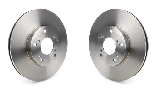 Brake Rotor - Premium - Front - 11.100 in OD - 23 mm Thick - 5 x 4.50 in Bolt Pattern - Iron - Gray Paint - Acura 2006-11 / Honda 2002-24 - Pair