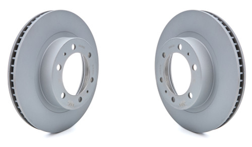 Brake Rotor - Premium - Front - 12.600 in OD - 28 mm Thick - 6 x 5.5 in Bolt Pattern - Iron - Gray Paint - Toyota 2003-23 - Pair