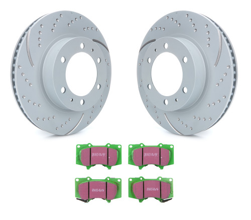 Brake Rotor and Pad Kit - GD Sport - Front - Directional - Organic Pads - Iron - Gray Paint - Toyota 2003-23 - Kit Brake Rotor and Pad Kit - GD Sport - Front - Directional - Organic Pads - Iron - Gray Paint - Toyota 2003-23 - Kit