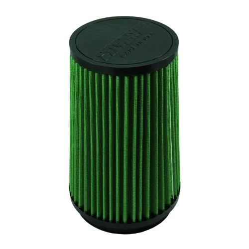 Air Filter Element - Clamp-On - Conical - 5.5 in Diameter Base - 4.75 in Diameter Top - 8.38 in Tall - 4.5 in Flange - Reusable Cotton - Green - Universal - Each