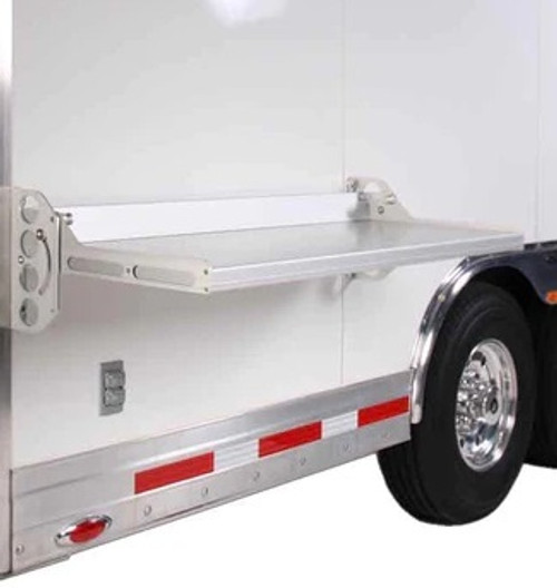 Trailer Table - Fold Down - Wall Mount - 49-1/4 x 20-1/8 in - Aluminum - Black Anodized - Each