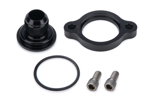 Water Neck - Straight - 16 AN Male - O-Ring / Hardware Included - Aluminum - Black Anodized - Chevy V8 - Each